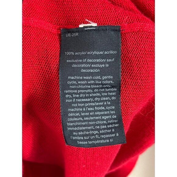 Tommy Hilfiger Penguin Novelty Print Lightweight Crew Neck Sweater Large Red - Picture 8 of 12